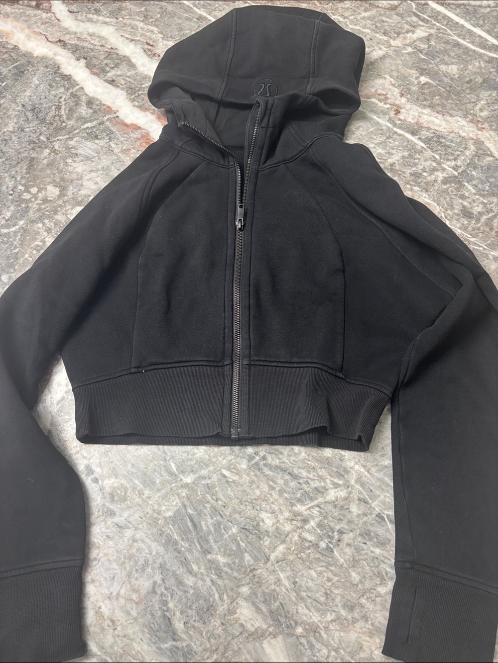 lululemon athletica Black Cropped Full-Zip Hoodie